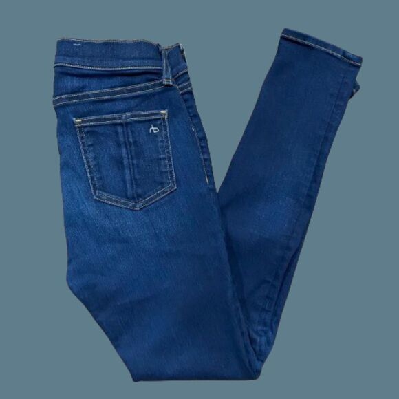 Rag & Bone Bedford Skinny Fit Dark Denim Cotton Blend Jeans Women's Size 26 x 30 - Picture 1 of 11